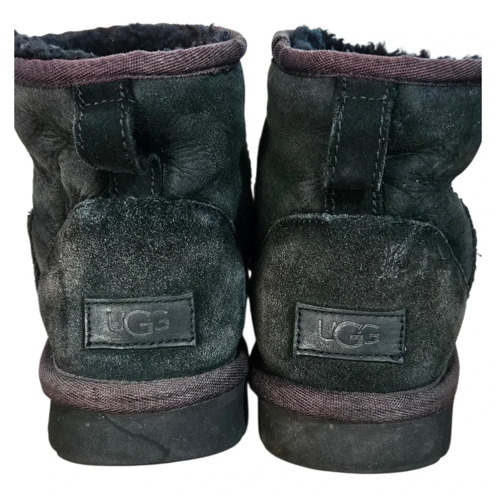 UGG Mini II Boot Women's Size US 7 Green Suede Boots EU 38 1016222 Fur Sherpa - Picture 6 of 7
